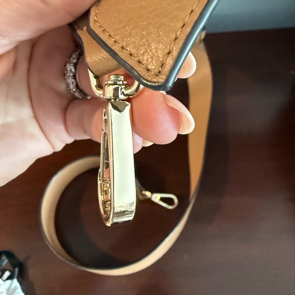 Tan Leather Bag Strap with Silver Hardware - Picture 9 of 10